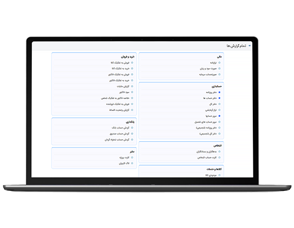 گزارش های طبقه بندی شده نرم افزار حسابداری 